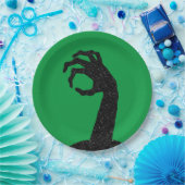 Glitter Zombie Hand Halloween Papieren Bordje (Feest)