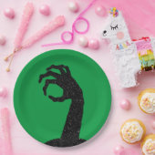 Glitter Zombie Hand Halloween Papieren Bordje (Feest)