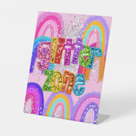 Glitter Zone Reclamebord Met Voetstuk