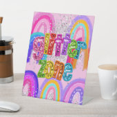 Glitter Zone Reclamebord Met Voetstuk (Insitu)