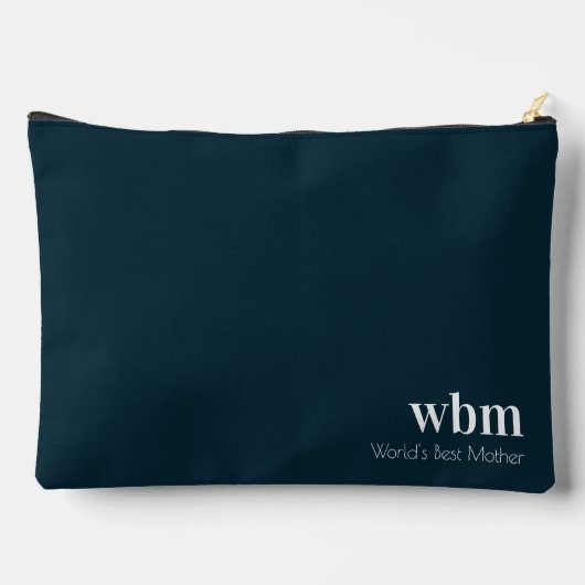 Glitter Zonnebloem Moederdag Marine Monogram Etui (Achterkant)