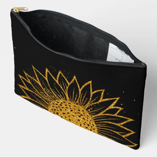 Glitter zonnebloem Moederdag monogram Etui (Open)