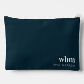 Glitter Zonnebloem Moederdag Navy Monogram Etui (Achterkant)