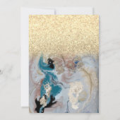 Glitter, Zonnebloemen, GlassTiara Marble Quinceane Kaart (Achterkant)