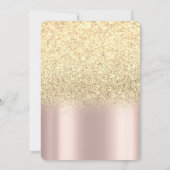 Glitter-zonnebloemen, Roos Gold Quinceanera Kaart (Achterkant)