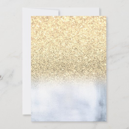 Glitter, zonnebloemen, Tiara Mettalic Quinceanera Kaart (Achterkant)