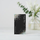 Glitter-zwart beeldscherm met juwelen holografisch visitekaartje (Staand voorkant)