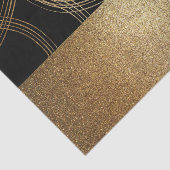 Glitter Zwart en Brons Moderne Luxe Glam Chic Tissuepapier (Detail)