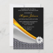 Glitter Zwart en Goud Fabulous 50th Birthday Kaart (Achterkant)