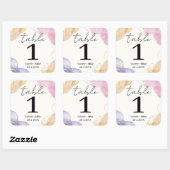Glitter Zwart Kalligrafie Tafelnummers Bruiloft Vierkante Sticker (Vel)