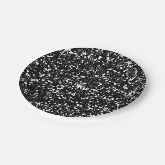 GLITTER | zwart Papieren Bordje (Gekanteld)
