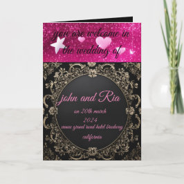 glitter zwart roze bruiloft