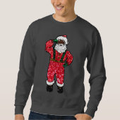 Glitter zwart santa claus xmas mannen sweatshirt (Voorkant)