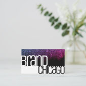Glitter Zwart Wit Regenboog Sparkle Bold Font Glam Visitekaartje (Staand voorkant)