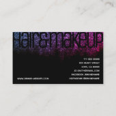 Glitter Zwart Wit Regenboog Sparkle Bold Font Glam Visitekaartje (Achterkant)