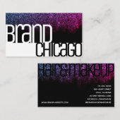 Glitter Zwart Wit Regenboog Sparkle Bold Font Glam Visitekaartje (Voorkant / Achterkant)