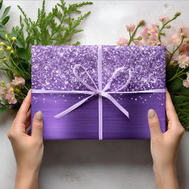 Glitterachtige Amethist Paarse Faux Folie Inpakpapier Vel