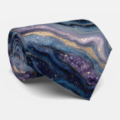 Glitteragaat Paarse Blauwe Stropdas (Opgerold)