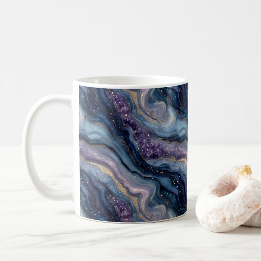 Glitteragaat Paarse Blue Coffee Mok (Met donut)