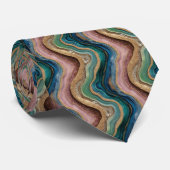 Glitteragaat Roze Blauwgroen Stropdas (Opgerold)