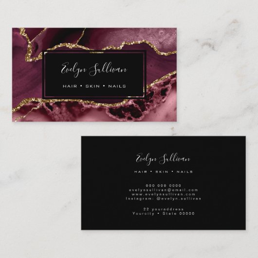 glitteraglaat visitekaartje (Voorkant / Achterkant)