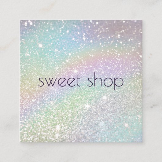 Glitterbakkerij voor holografische doeleinden, zoe vierkante visitekaartje (Voorkant)