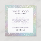 Glitterbakkerij voor holografische doeleinden, zoe vierkante visitekaartje (Achterkant)