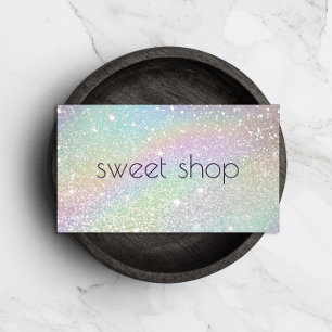 Glitterbakkerij voor holografische doeleinden, zoe visitekaartje
