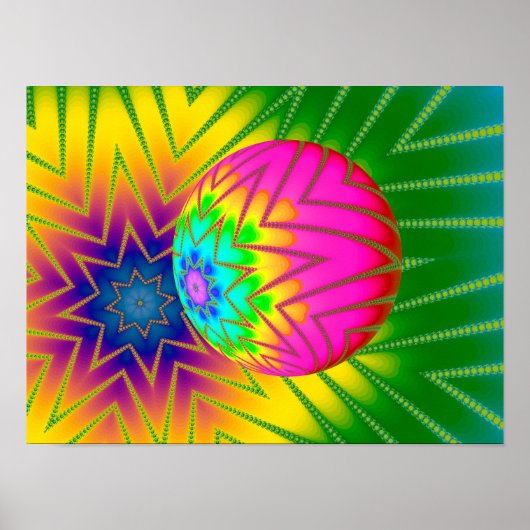 Glitterbal Fractal Poster (Voorkant)