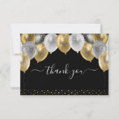 Glitterballonnen dank u bedankkaart (Voorkant)