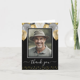 Glitterballonnen Dank u Foto Bedankkaart