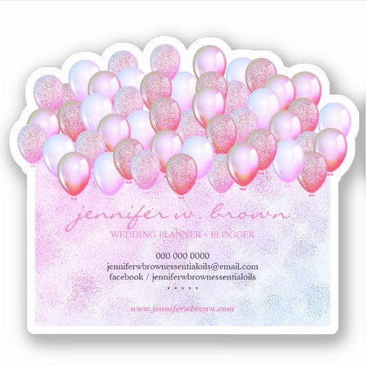 Glitterballonnen Decoratie Sticker (Voorkant)