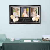 Glitterballonnen Drie foto's Zwart 30e verjaardag Spandoek (Beurs)