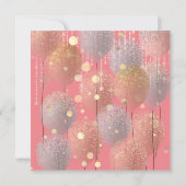 Glitterballonnen Roos Bruidszoet 16e koraal Kaart (Achterkant)