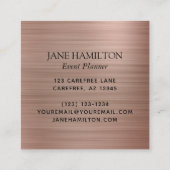 Glitterballonnen Roos Gold Vierkante Visitekaartje (Achterkant)