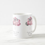 Glitterballonnen roze en zilver Happy Birthday Koffiemok (Voorkant rechts)