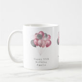 Glitterballonnen roze en zilver Happy Birthday Koffiemok (Links)