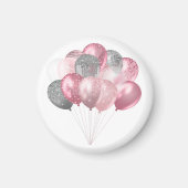 Glitterballonnen roze en zilver magneet (Voorkant)