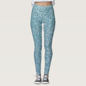 Glitterblauwe Leggings (Voorkant)