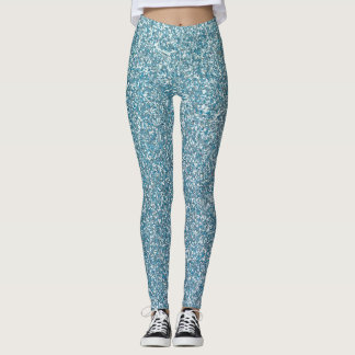 Glitterblauwe Leggings