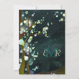Glitterbomen in Elven Forest Wedding Kaart