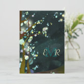 Glitterbomen in Elven Forest Wedding Kaart (Staand voorkant)