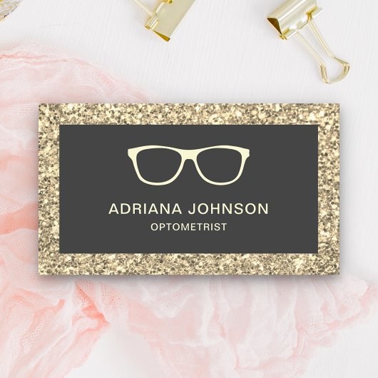 Glitterbril Oogarts Optometrist Visitekaartje