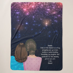Glittercadeau voor mama van dochter briefnotitie sherpa deken