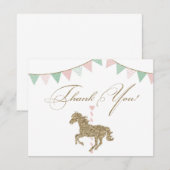 glittercarrouselpaard | Dank je Bedankkaart (Voorkant / Achterkant)