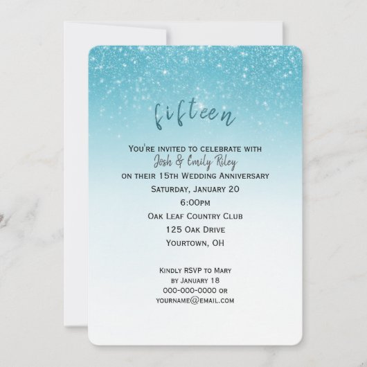 glitterconfetti 15e trouwdag kaart (Voorkant)