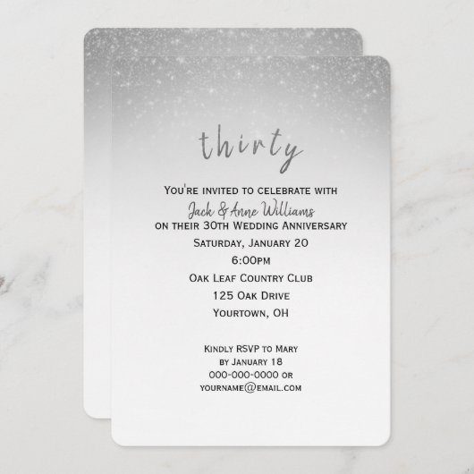 glitterconfetti 30e trouwdag kaart (Voorkant / Achterkant)