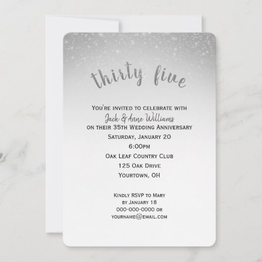 glitterconfetti 35e trouwdag kaart (Voorkant)