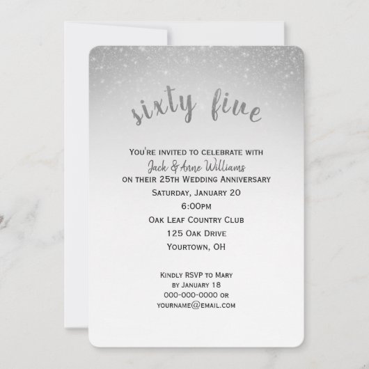 glitterconfetti 65e trouwdag kaart (Voorkant)