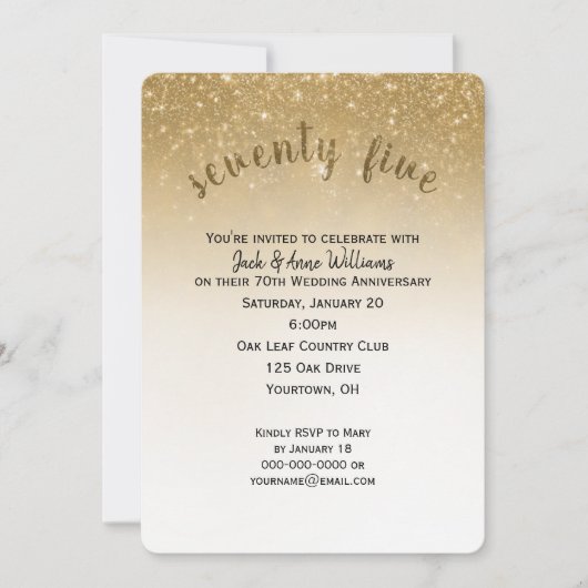 glitterconfetti 75e trouwdag kaart (Voorkant)